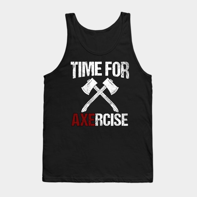 Funny Axe Throwing Pun Tank Top by MGO Design